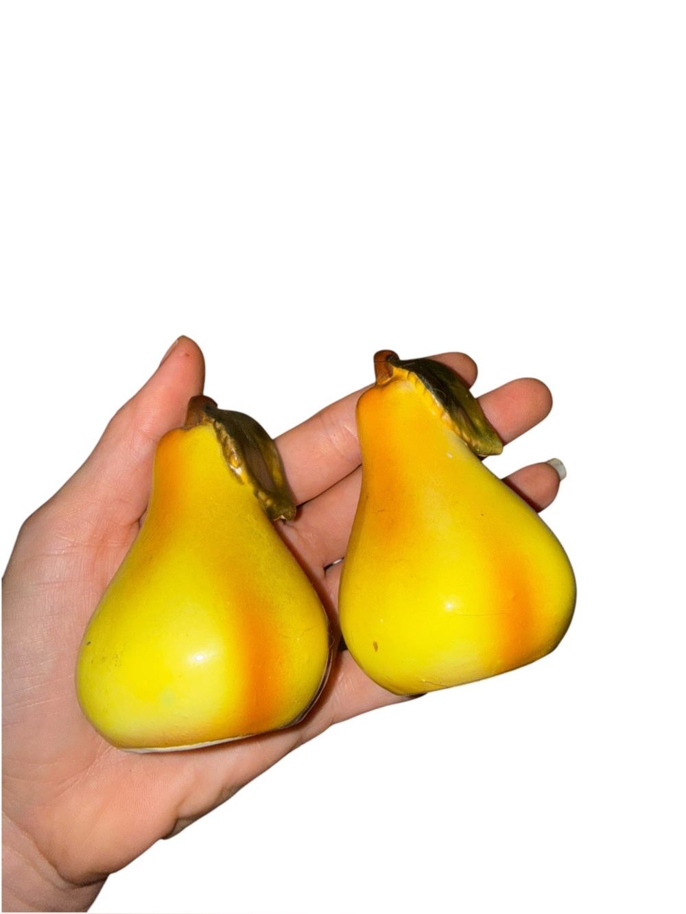Vintage yellow pear salt and pepper shakers